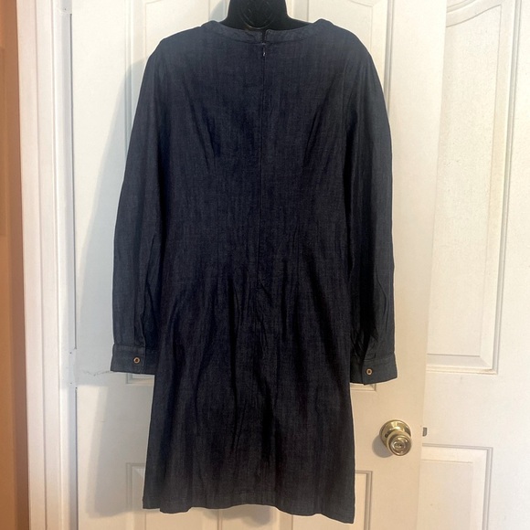 “ELOQUII” Denim Chambray PinTuck Bib Dress - Picture 8 of 14